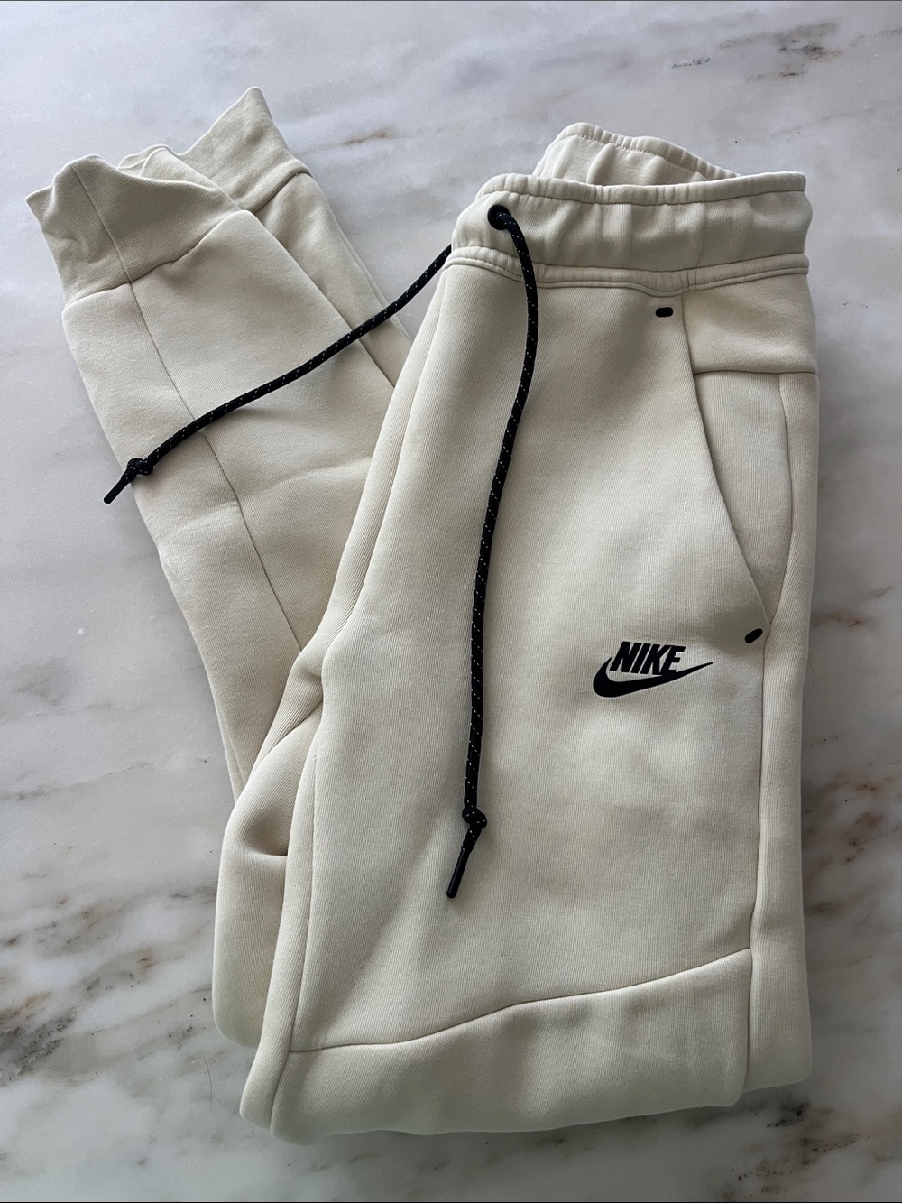 Nike Cream Joggers with Black Drawcord & Logo